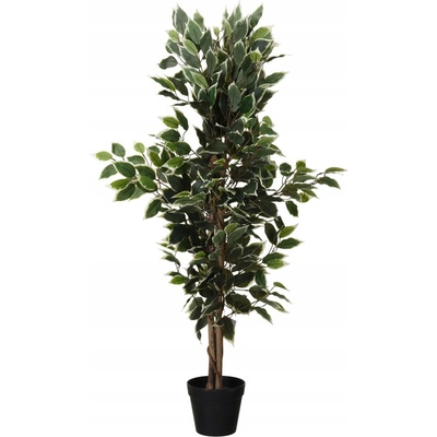 UMĚLÝ FIKUS 115 CM V ČERNÉM KVĚTINÁČI PLAST