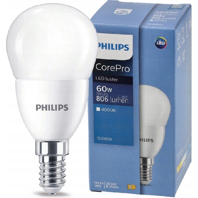 PHILIPS LED žiarovka CorePro E14 7W 806lm 4000K
