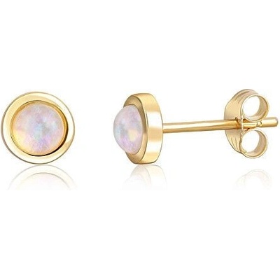 JwL Luxury Pearls pozlátené strieborné náušnice so syntetickým opálom JL0615