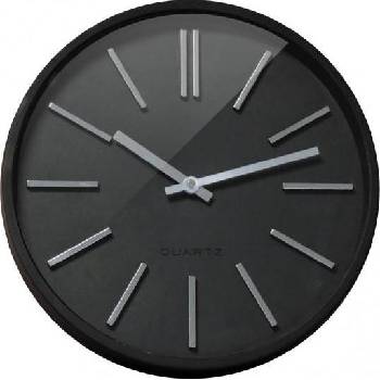 CEP Orium Nástenné hodiny "Goma" Quartzové hodiny Tiché 350 mm Čierne
