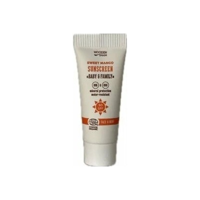 Wooden Spoon minerální opalovací krém Mango Baby SPF 50 10 ml