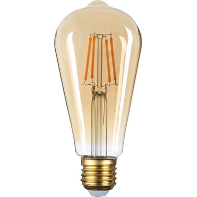 Optonica LED SVÍČKA ST64 ZLATÉ SKLO 8W teplá bílá