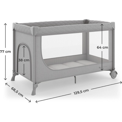 KinderKraft LEODY UP сгъваема бебешка кошара GREY (KCLEODUPGRY0000)