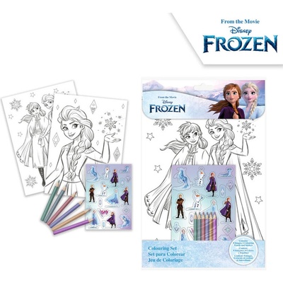 Vymaľovánka set s pastelkami a samolepkami Frozen