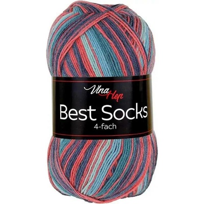 Vlna-Hep Best Socks 4-fach 7355 modrá-rezavá