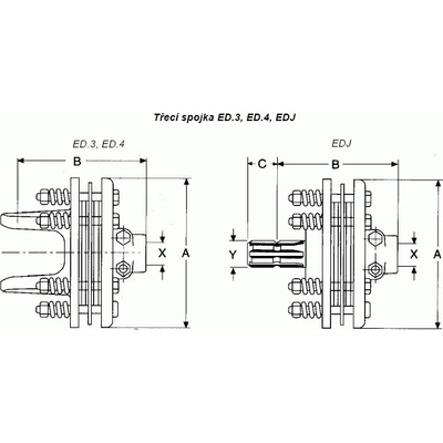 La Magdalena 52D-10 Spojka třecí ED.4 2 000 Nm 1 3/8" Z=6