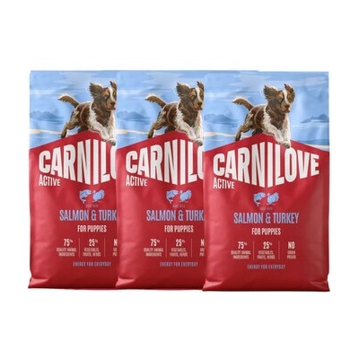 Carnilove Active Dog Made with Salmon & Turkey for Puppies 3 x 4 kg
