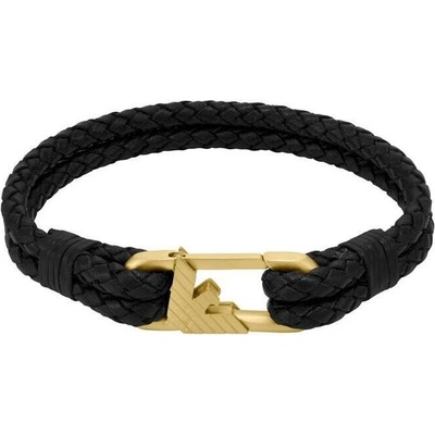 Emporio Armani Černý kožený náramek EGS3245710