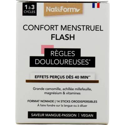 Nat&Form Confort Menstruel Flash Формула за менструален комфорт, 14 сашета, Nat&Form (028906 (NUTR-60))