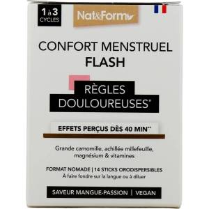 Nat&Form Confort Menstruel Flash Формула за менструален комфорт, 14 сашета, Nat&Form (028906 (NUTR-60))