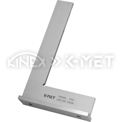 Kinex Прецизен прав ъгъл с пета от закалена стомана K-MET 4060, hardened, B, CSN 25 5103/2 - 160x100 mm, ±0, 050 mm (4060)