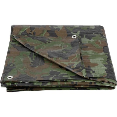 Strend Pro Plachta Tarpaulin Khaki 10 x 15 m 80 g/m, krycí, oliva/kamufláž ST2170085