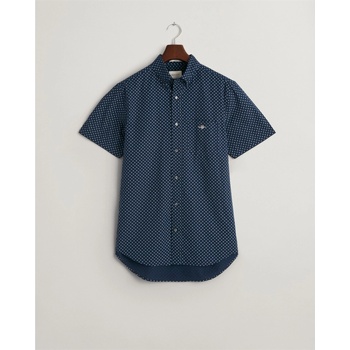 Image 1 of Gant Men's Regular Micro Print Short-Sleeve Patterned Shirt - Marine