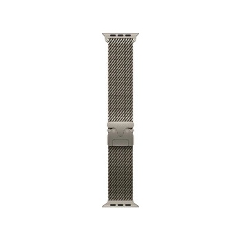 Apple Watch 49mm Milanese Loop: Natural Titanium Milanese Loop - Medium (mxkd3zm/a)