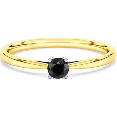 Savicki Zásnubný prsteň žlté zlato černý diamant SAVPI KU 43113 Z