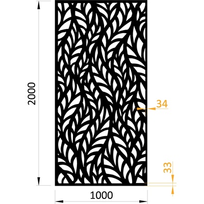 Plech vzor 1295, 1000 x 2000 x 2,5 mm, bez úpravy