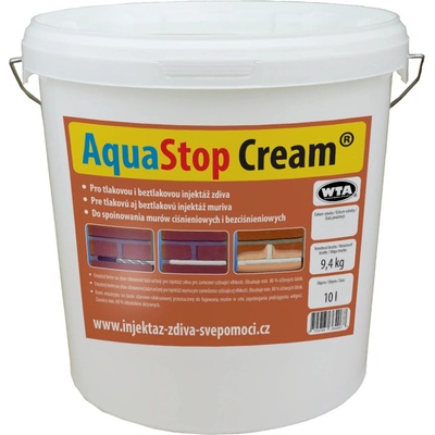 AquaStop Cream 10l injektážní krém pro sanaci zdiva krémovou injektáží proti vlhkosti – Sleviste.cz