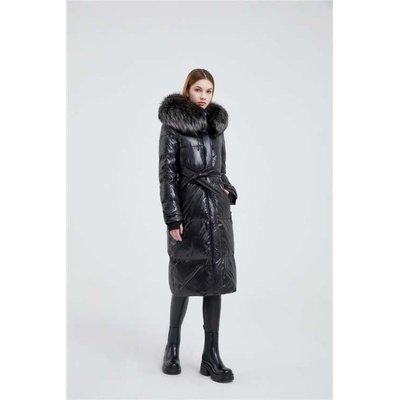 Max Original Leather páperový kabát s kožušinou G-2325-1308 black