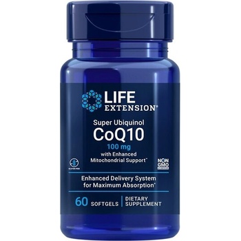 Life Extension Super Ubiquinol CoQ10 with Enhanced Mitochondrial Support, коензим Q10, 100 mg, 60 софтгел капсули