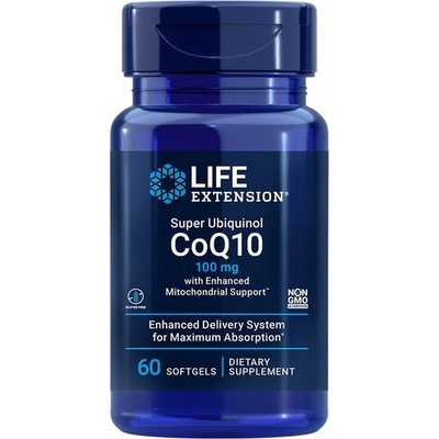 Life Extension Super Ubiquinol CoQ10 with Enhanced Mitochondrial Support, коензим Q10, 100 mg, 60 софтгел капсули