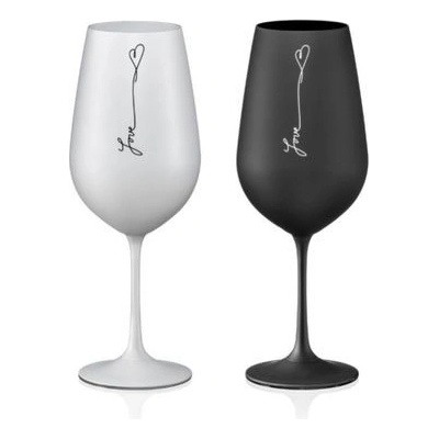 Crystalex sklen. 2 x LOVE černý 40729 550 S1785 DB 550 ml