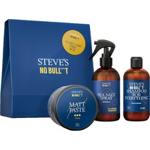 Steve's No Bull***t šampon na vlasy a vousy 250 ml + stylingový sprej s mořskou solí 250 ml + stylingová pasta 100 ml