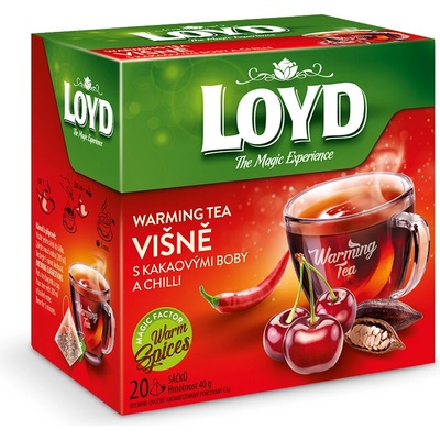 Loyd Warming Tea Višně S Kakaovými Boby a Chilli 20 x 2 g