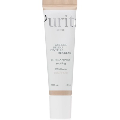 PURITO Wonder Releaf Centella BB Cream oсвежаващ BB крем с успокояващ ефект цвят 21 Light Beige 30ml