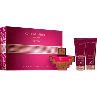 Afnan Ornament Purple Allure подаръчен комплект с парфюмна вода 100мл и лосион за тяло 100мл за жени 1 бр