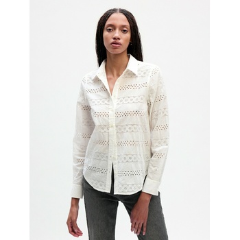 GAP Дантелена риза crop GAP GAP | Byal | ЖЕНИ | XXS