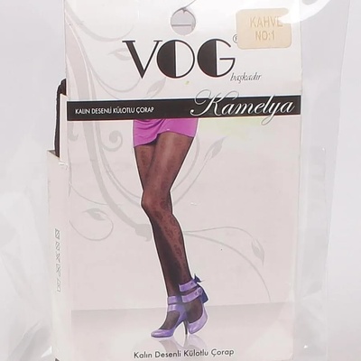 Дамски фигурален чорапогащник в цвят kahve