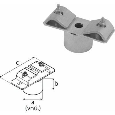 Domax PWOM adaptér pre základňu stĺpa 5 - Ø64 x 50 x 160 x 4 mm 10 ks