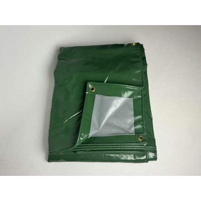 Mikel krycí plachta s oky, PVC 6 x 8 m 500 g/m² olive green/grey 3117855