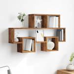 vidaXL Стенен рафт Монтиране на стена Старо дърво 82 x 15 x 51 см (875182)