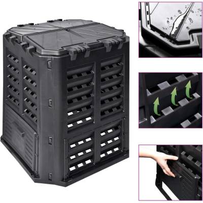 vidaXL zahradní kompostér černý 68,9 x 68,9 x 83,9 cm 360 l 11461.146275