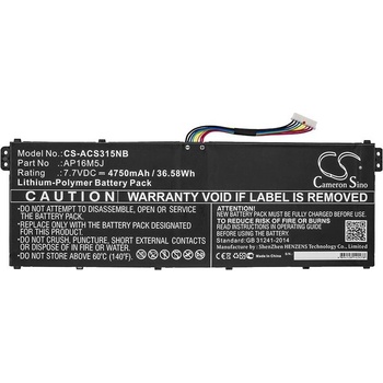 Cameron Sino Батерия за лаптоп ACER AP16M5J Aspire 3 A315-21 LIPo 7, 7v 4750mA Cameron Sino (CS-ACS315NB)