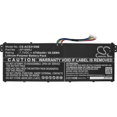 Cameron Sino Батерия за лаптоп ACER AP16M5J Aspire 3 A315-21 LIPo 7, 7v 4750mA Cameron Sino (CS-ACS315NB)