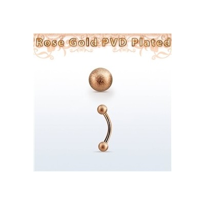 Piercingate piercing do obočí s kuličkami POB00199 růžové zlato