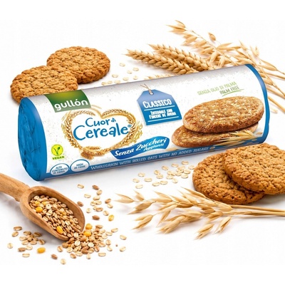 Gullón Celozrnné sušenky Cuor di cereale, bez přídavku cukru 280 g