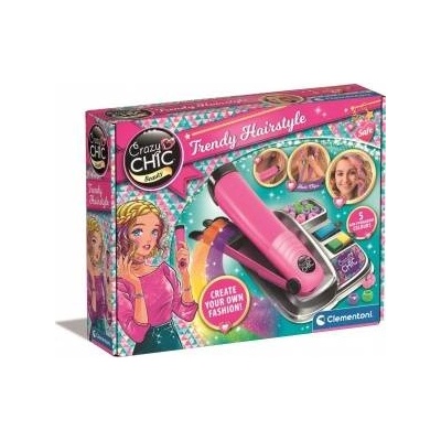 Clementoni Crazy Chic Hair Colouring Set: Crazy Hairstyles with Straightener & Beads Clementoni 18773