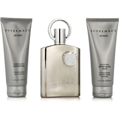 Afnan Supremacy Silver комплект за мъже Eau de Parfum 100 ml + Балсам след бръснене 100 ml + Душ гел