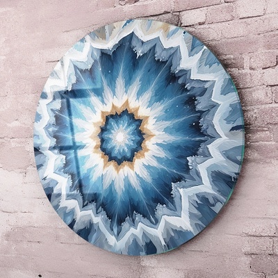 Art gift Кръгло стъклено пано - Кристален Калейдоскоп