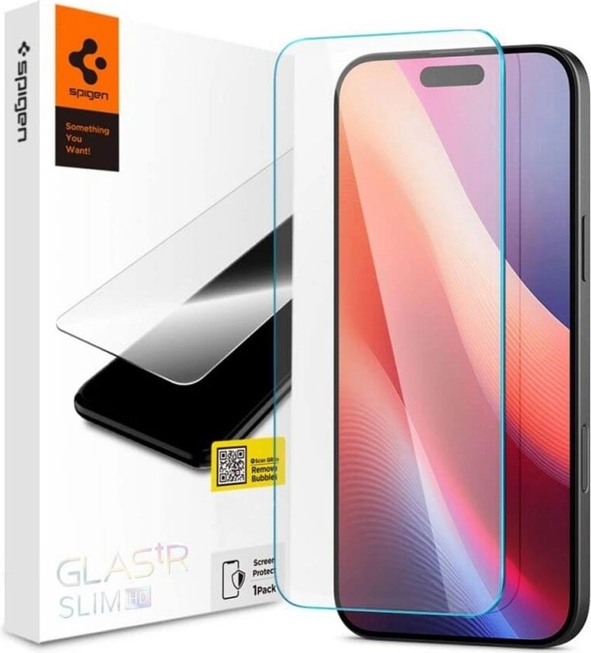 Spigen Стъклен Протектор за iPhone 16, Spigen Glas. Tr Slim, Прозрачен (AGL06910)