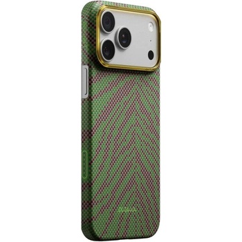 PITAKA Magsafe Калъф за iPhone 17 Pro Max, Pitaka Edge Breath of Veins Case Sprout Surge, Зелен (BV1702PM)