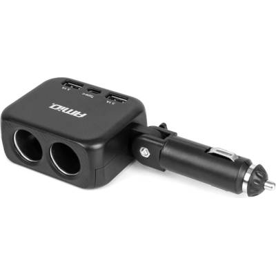 Predlžovacia zásuvka 2x USB-A 1x USB-C 12/24V 100W 180° AMiO-04357