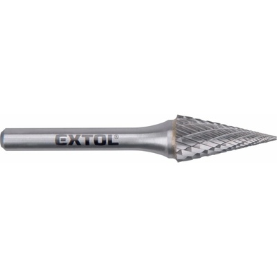 EXTOL INDUSTRIAL fréza karbidová, kónická-ihlan, pr.12x25mm/stopka 6mm,sek stredná (double-cut) 8703795