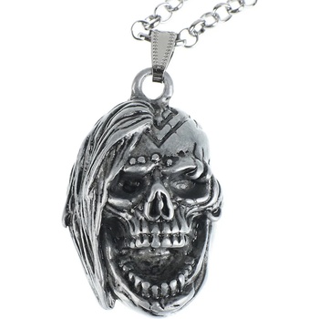 Image 1 of Leather & steel fashion Колие с висулка Череп - lsf4 65