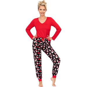 Donna Дамска пижама Piama-Santi-Long-Red-RedV-64037-Red - Бордо, размер 42