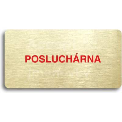 ACCEPT Piktogram POSLUCHÁRNA - zlatá tabulka - barevný tisk bez rámečku