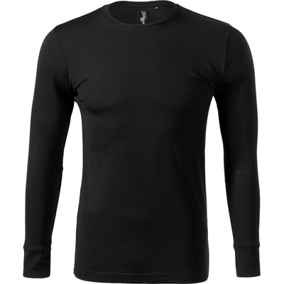 MALFINI Malfini premium merino rise ls 159 / Мъжка тениска с дълъг ръкав, мериносова вълна - черна xl (1590116)